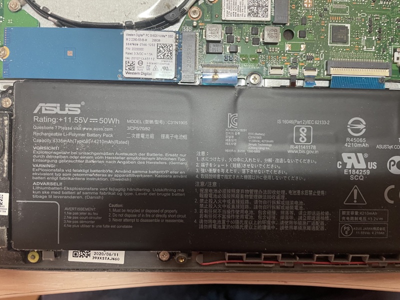 Замена аккумулятора Asus